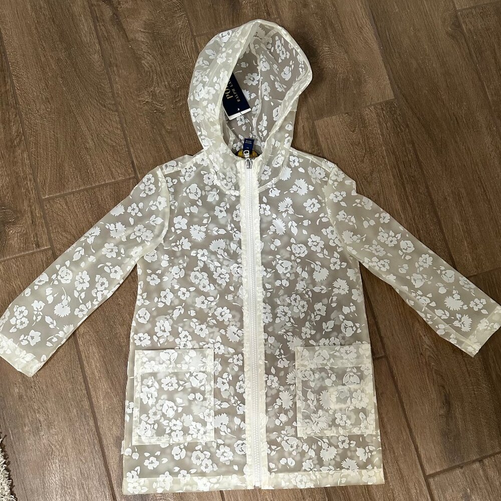 Ralph Lauren Girls Floral Clear Raincoat Hooded NEW WITH TAGS Size 4T